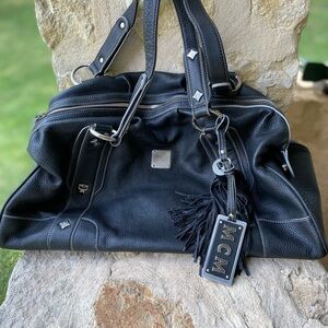MCM soft leather hobo handbag